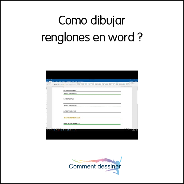 Como dibujar renglones en word